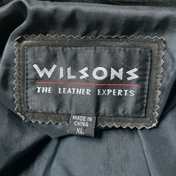 VNTG WILSON BLACK FRINGE WESTERN LEATHER JACKET W/SILVER INDIAN HEAD SNAP BUTTON - Picture 16 of 16